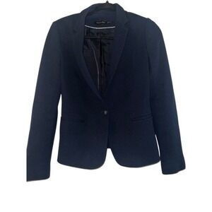 Massimo Dutti Navy Blue Blazer Sz 8 Office Siren Luxury Tailored Chic